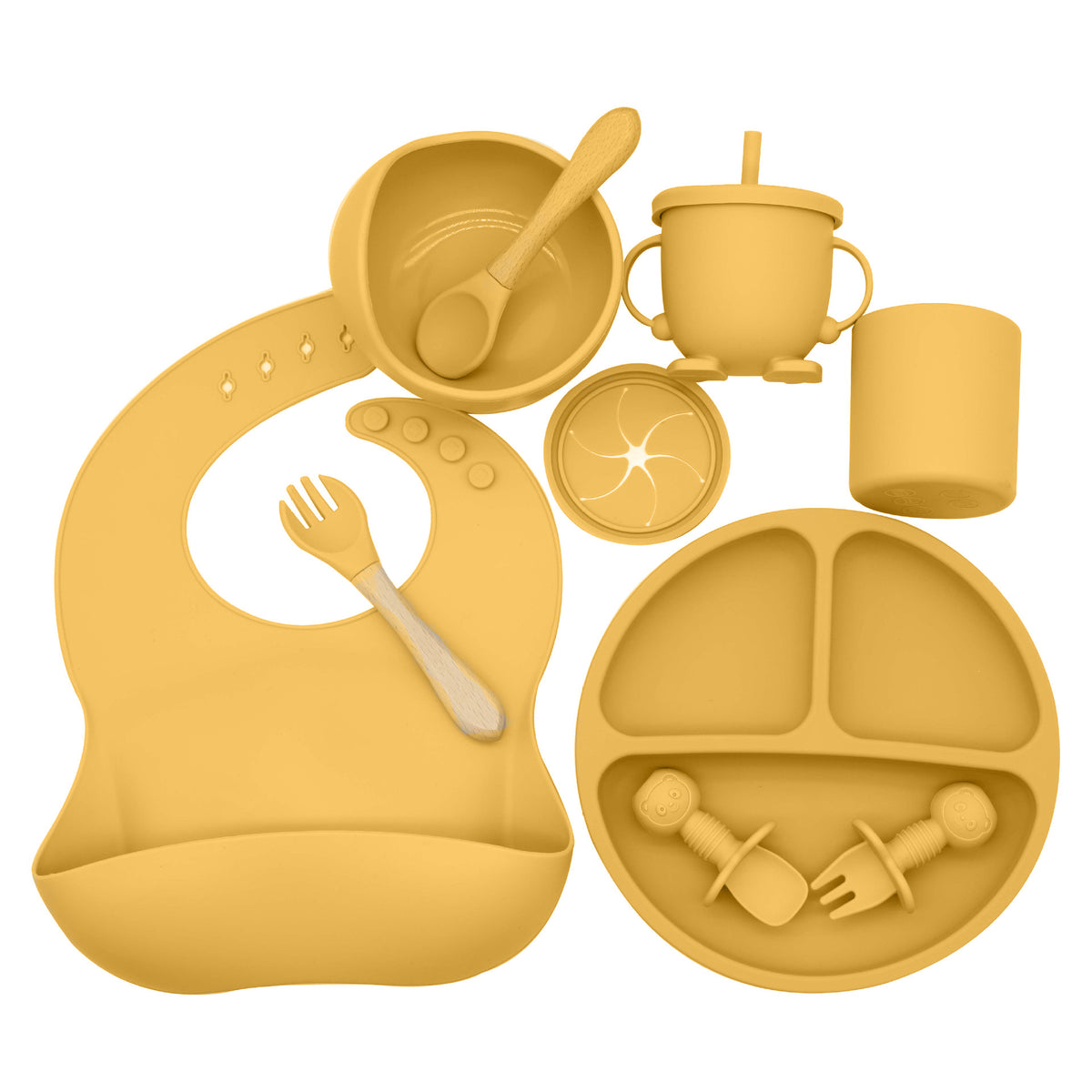 8-Piece Silicone Baby Feeding Set