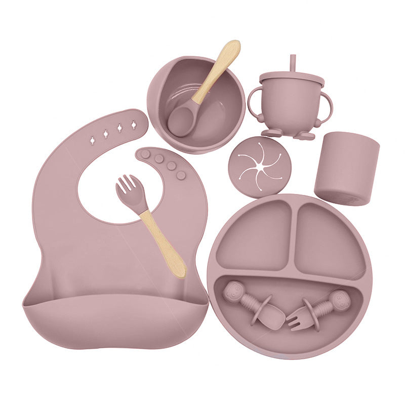 8-Piece Silicone Baby Feeding Set 