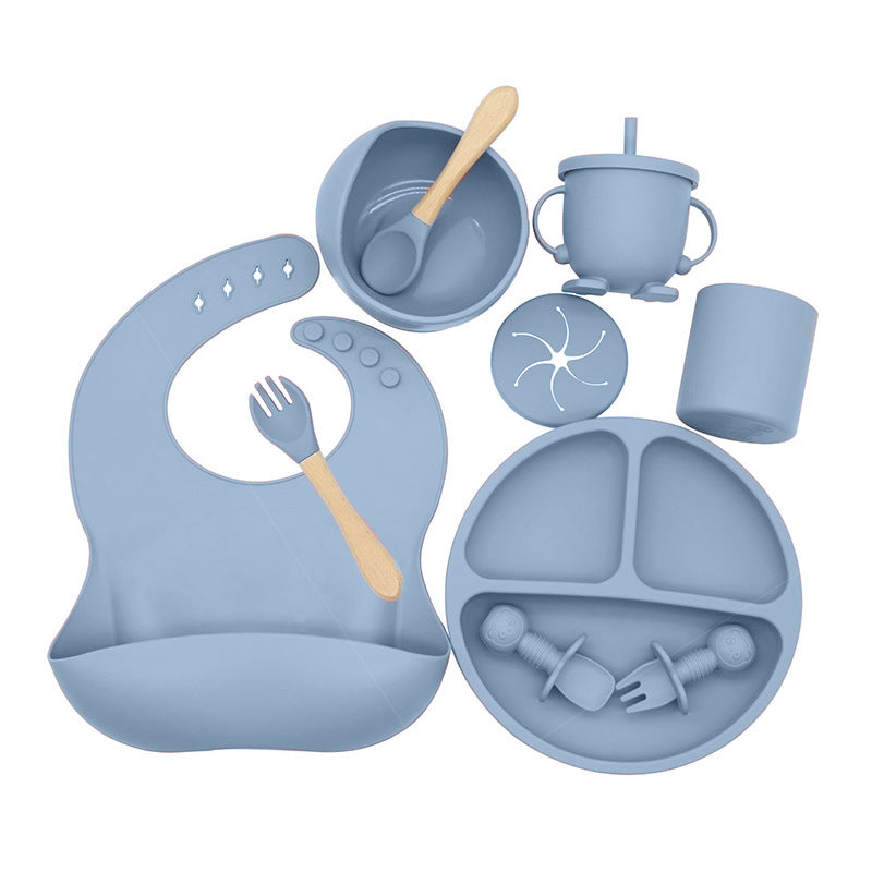 8-Piece Silicone Baby Feeding Set 