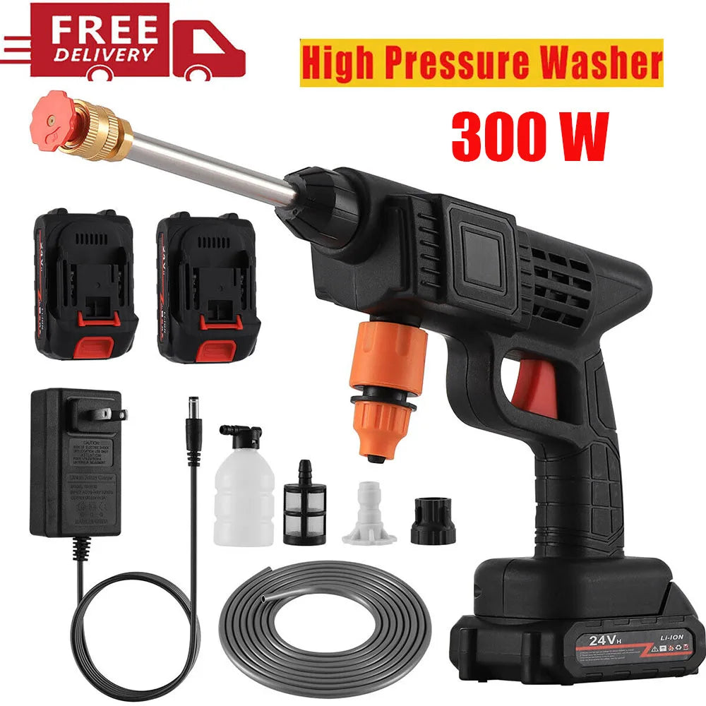 300W Cordless High-Pressure Car Washer – Portable Foam Spray Gun