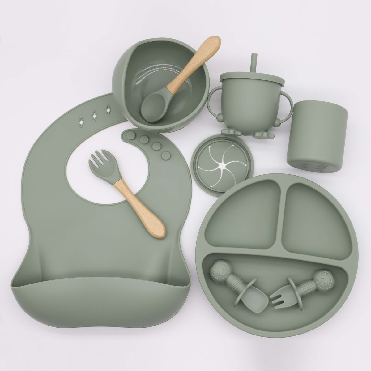 8-Piece Silicone Baby Feeding Set 