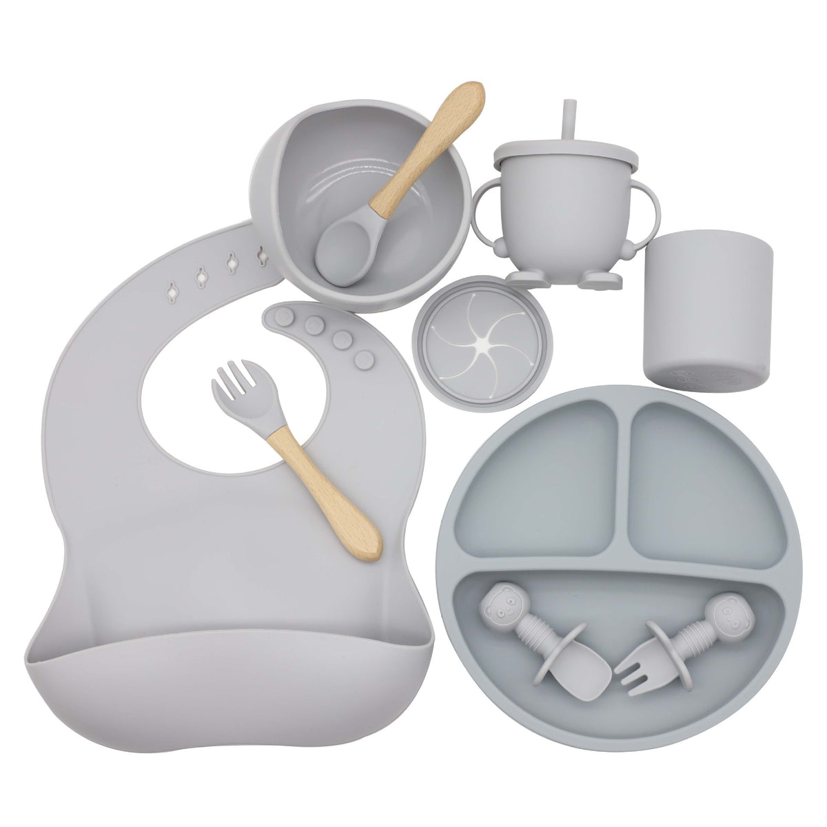 8-Piece Silicone Baby Feeding Set 